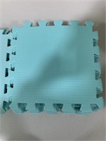 Teal Color Puzzle Floor Foam Squares, 18pc