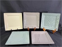 Set of 5 square plates by Pier One Imports