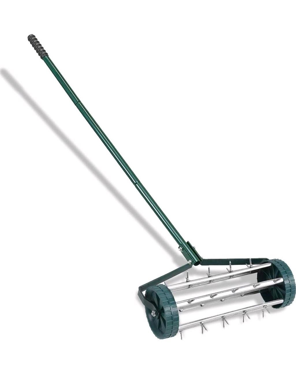 Goplus 18-Inch Rolling Lawn Aerator,