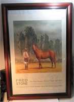 Signed Fred Stone Man O" War Horse Racing Print