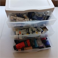 Tons of Acrylic Paints in Organizer Drawers