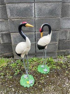 Pair of metal Cranes (Highest 76 cm)