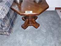 WOOD OCTOGON SHAPED LIVING ROOM SIDE TABLE