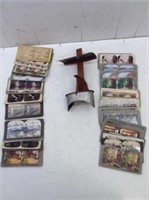 Vtg/Atq Stereograph Viewer w/ (100+) Cards