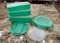 Set of Jade Green Vintage Tupperware Food Storage