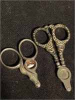Pair Of Antique Decorated Shear-Style Hand Tobacco