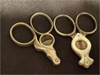 Pair Of Antique Tobacco Cigar Cutters Including Pa