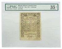 COLONIAL CURRENCY, 1786, RHODE ISLAND, PMG 35