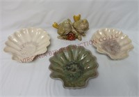Ceramic Birds & Shell Shaped Dishes