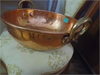 Copper Preserving Pan with Brass Handles