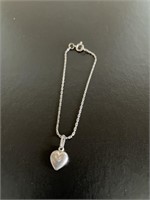 925 Silver Bracelet with Heart Charm marked 925