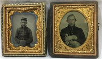 (2) Civil War Soldier Tintype Photos – Noted