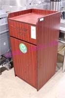 1X, 22"X46.5"H WOOD GARBAGE STATION W/ BIN