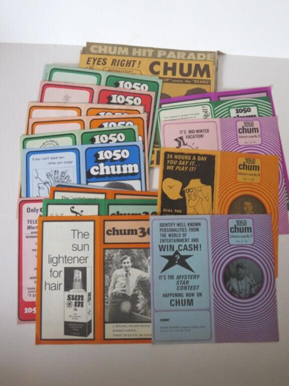 COLLECTION OF OLD 1050 CHUM CHARTS