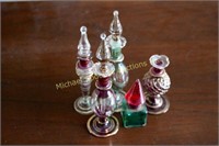 FIVE EGYPTIAN PERFUME BOTTLES