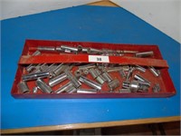 Assorted Sockets w tool box tray