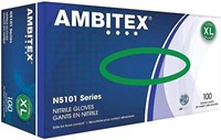 Ambitex Gloves, Nitrile, XL, Blue, 100CT, 5 Pack