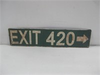 4"x 15" Metal Exit 420 This Way Sign See Info