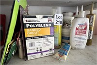 Sandpaper, Grout and Sealer, Stain and Caulk Lot