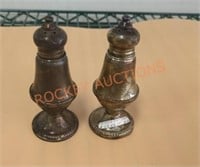 Vintage weighted sterling salt and pepper shakers