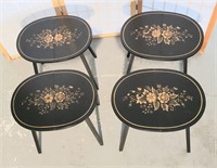 Vintage set of Hitchcock hinged foldable tables