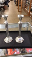 PAIR OF STERLING WEIGHTED CANDLESTICK HOLDERS