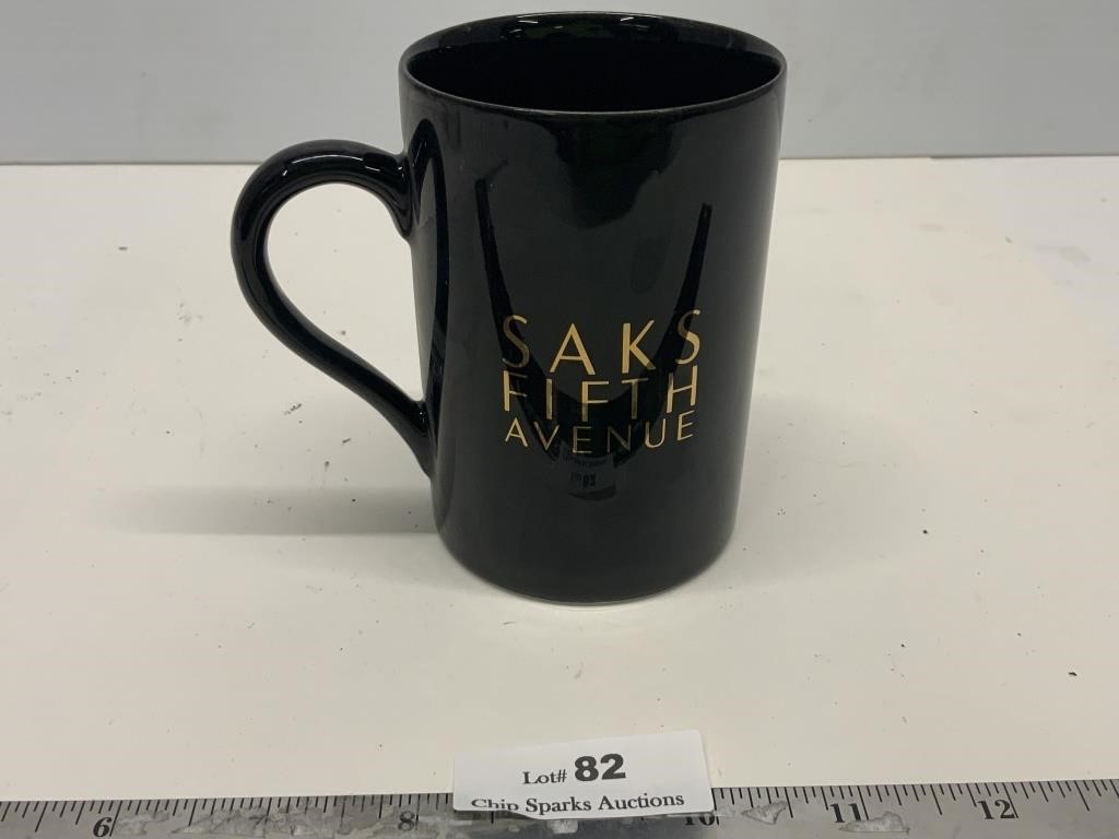 SAKS Fifth Avenue 24K Gold Trim Coffee Mug