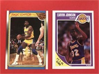 1988 & 1989 Fleer Magic Johnson 2 Card Lot Lakers