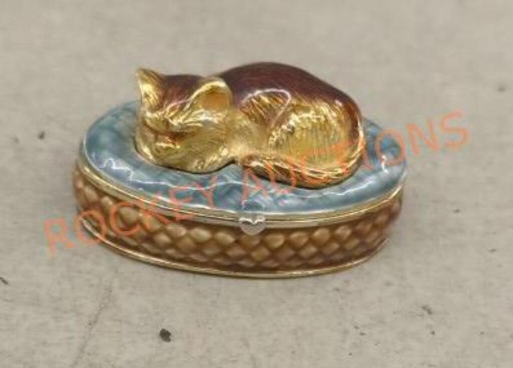 Monet Cat Small Trinket Box