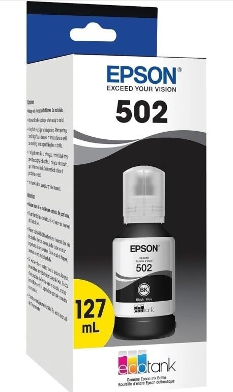 Lot of 2 EPSON 502 EcoTank black Inks