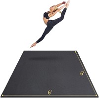 GXMMAT Large Yoga Mat 6'x6'x7mm  Black
