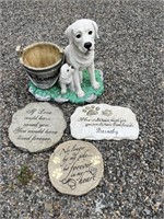 Dog Plaque & Statue Lot