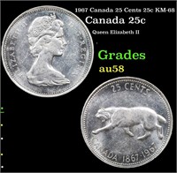 1967 Canada 25 Cents 25c KM-68 Grades Choice AU/BU