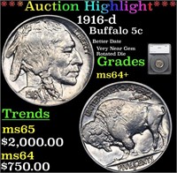 ***Auction Highlight*** 1916-d Buffalo Nickel 5c G