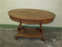 Empire Oval Library Table w/Drawer