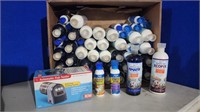 Box of misc aquarium chemicals