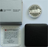 PROOF 1984 CANADA SILVER DOLLAR W BOX PAPERS