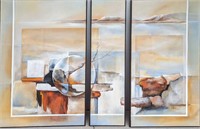 D81 Triptych Large Robbie Feldman Acyclic On Canva