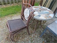 Patio table and two chairs, 30" dia