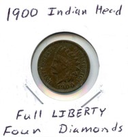 1900 Indian Head Cent - Full Liberty, Four