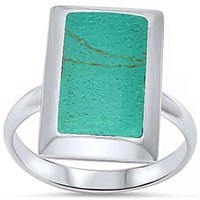 Sterling Silver Turquoise Modern Design  Ring