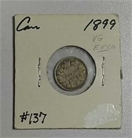 1899  Canadian  5 Cents   F