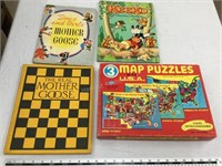 3 childrens books and puzzle