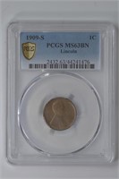 1909-S Lincoln Head Cent PCGS MS63BN