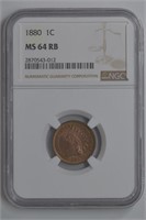 1880 Indian Head Cent NGC MS64RB