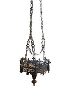 French 6 Arm Ecclesiastical Cast Brass Fixture