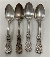 Sterling Reed Barton Francis I 4 Oval Soup Spoons