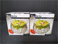 (2) Prodyne Dips On Ice Acrylic Dip Bowl Sets