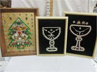 (3) Tramp Art Jewelry "Pictures"