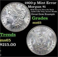 1900-p Mint Error Morgan $1 Grades GEM Unc